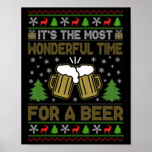 Het is de mooiste tijd voor een bier Santa Ugly Poster