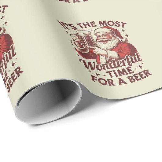 Het is de mooiste tijd voor een bierkerstman cadeaupapier (Rol Hoek)