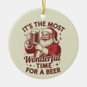 Het is de mooiste tijd voor een bierkerstman keramisch ornament (Voorkant)