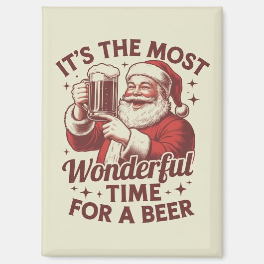 Het is de mooiste tijd voor een bierkerstman magneet (Voorkant)