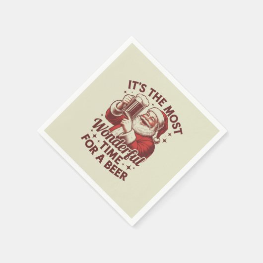 Het is de mooiste tijd voor een bierkerstman servet (Hoek)