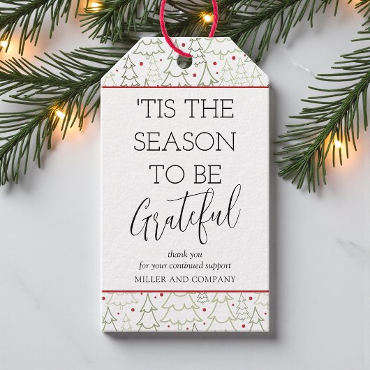 Het Is De Tijd Om Dankbaar Te Zijn BedrijfsKerstmi Cadeaulabel