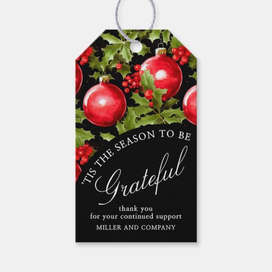 Het Is De Tijd Om Dankbaar Te Zijn BedrijfsKerstmi Cadeaulabel (Voorkant)