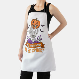 Het Is De Tijd Om En Spooky Skelet Hand Halloween Schort