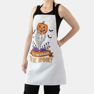 Het Is De Tijd Om En Spooky Skelet Hand Halloween Schort