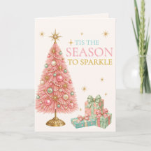 Het is de Tijd om te Fonkel Roze Retro Kerstmis