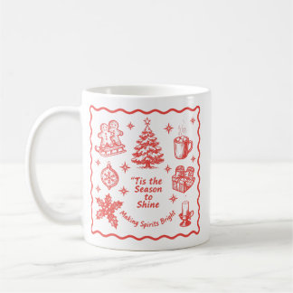 Het Is De Tijd Om Te Schitteren Vintage Rode Kerst Koffiemok