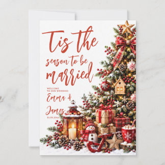 Het is de tijd om te trouwen Kerst Huwelijk  Kaart