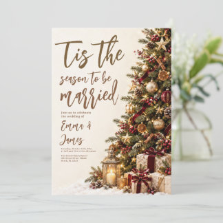 Het is de tijd om te trouwen Kerst Huwelijk  Kaart