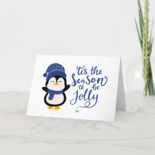 Het Is De Tijd Om Vrolijk Te Zijn, Pinguïn Kerstmi Feestdagen Kaart