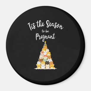 Het Is De Tijd Om Zwanger Te Zijn Schattige Kerstb Magneet