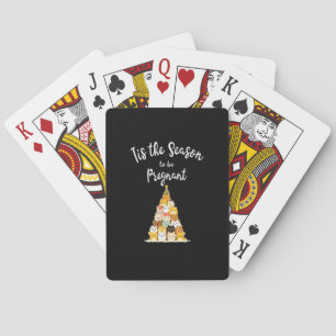Het Is De Tijd Om Zwanger Te Zijn Schattige Kerstb Pokerkaarten