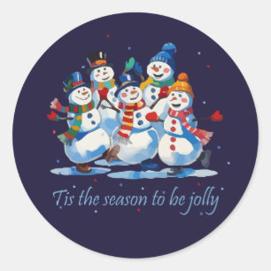 Het is de tijd van het jaar om vrolijk te zijn Dan Ronde Sticker