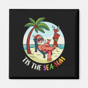 Het is de Zee-zon Grappige Kerstman Strand Zomer K Magneet