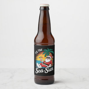 Het Is De Zee Zon Santa Strand Kerstmis In Juli Bier Etiket