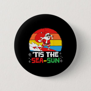 Het Is De Zee Zon Santa Strand Zomer Kerstmis In J Ronde Button 5,7 Cm
