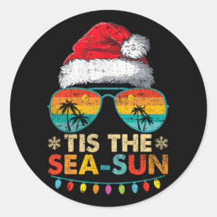 Het Is De Zee Zon Santa Strand Zomer Kerstmis In J Ronde Sticker