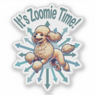 Het is de Zoomie Time Poodle Sticker