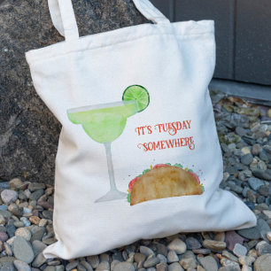Het is dinsdag Ergens Taco & Margarita Tequila Tote Bag