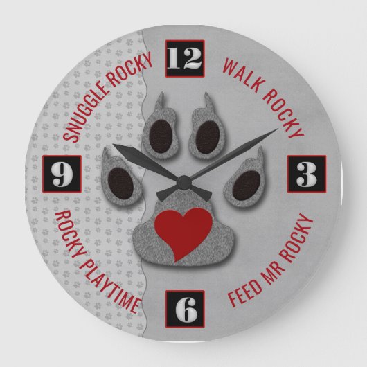 Het is Doggie Time for the Pet Lover Grote Klok (Voorkant)