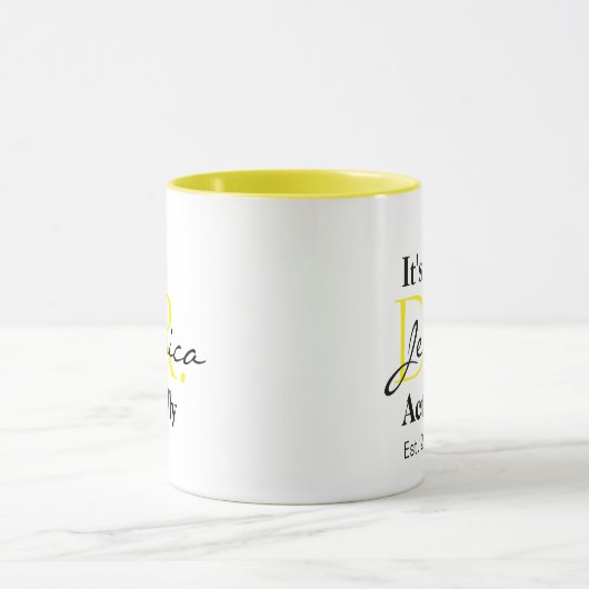 Het is Dr. [Aangepaste naam] Werkelijk ingesteld.  Mok (Midden)