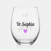 Het is Dr. Eigenlijk Modern PHD Afstuderen Paarse Wijnglas Zonder Voet (Achterkant)