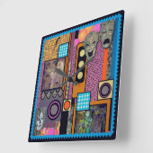 Het is Drama Time Wall Clock Vierkante Klok (Hoek)