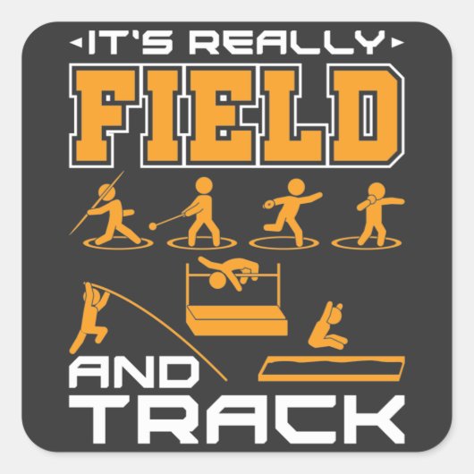 Het is echt Field and Track Thrower Jumper T-Shir Vierkante Sticker (Voorkant)