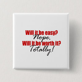 Het is echt waard. vierkante button 5,1 cm