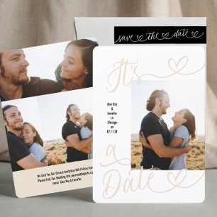 Het is een afspraak 4 Foto Kalligrafie Huwelij Save The Date