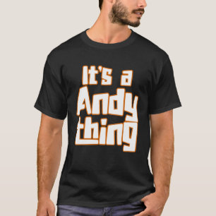 Het is een Andy Ding T-shirt