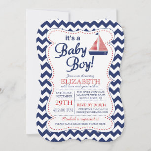 Het is een Baby Boy Sailboot Nautical Baby shower Kaart