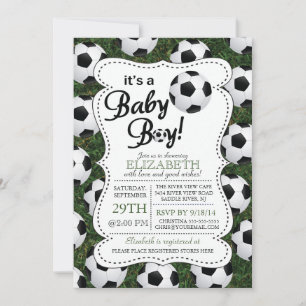 Het is een Baby Boy Soccer Baby shower Kaart