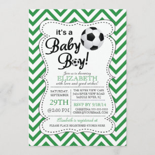 Het is een Baby Boy Soccer Baby shower Kaart