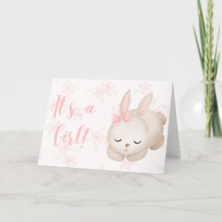 Het is een Baby Girl Bunny Gefeliciteerd Kaart