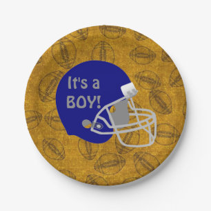 Het is een Baby shower Football Bord