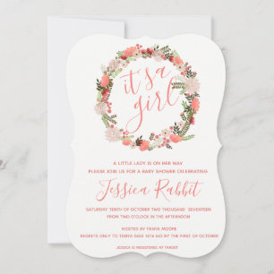 Het is een baby shower-uitnodiging voor meisjes kaart
