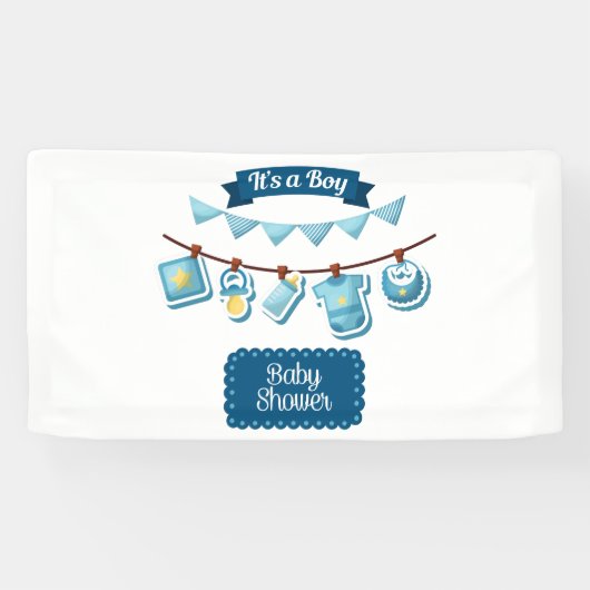 Het is een Baby shower van 1,6 x 3 vinylbanner Spandoek (Horizontaal)