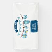Het is een Baby shower van 1,6 x 3 vinylbanner Spandoek (Verticaal)
