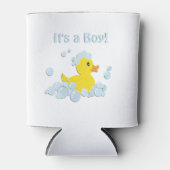 Het is een Baby shower van de Jongen Bubble Blikjeskoeler (Voorkant)