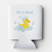 Het is een Baby shower van de Jongen Bubble Blikjeskoeler (Achterkant)