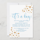 Het is een Baby shower van de Jongen Gele sterren Kaart (Voorkant)