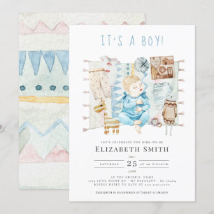 Het is een Baby shower van een jongen, Baby Boy Bl Kaart
