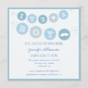 Het is een Baby shower van een jongen die banner b Kaart