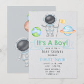 Het is een Baby shower van een jongen uit de ruimt Kaart (Voorkant / Achterkant)