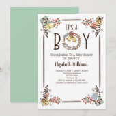 Het is een Baby shower van een padvinder. Kaart (Voorkant / Achterkant)