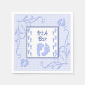 Het is een Baby shower van een peuterblauw, Napkin Servet (Voorkant)