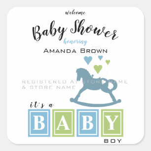 Het is een Baby shower. Vierkante Sticker
