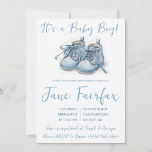 Het is een babyjongen! Baby shower Blauwe Baby sch Kaart