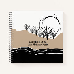 Het is een 'Beach Birthday Party Guest Book' Notitieboek